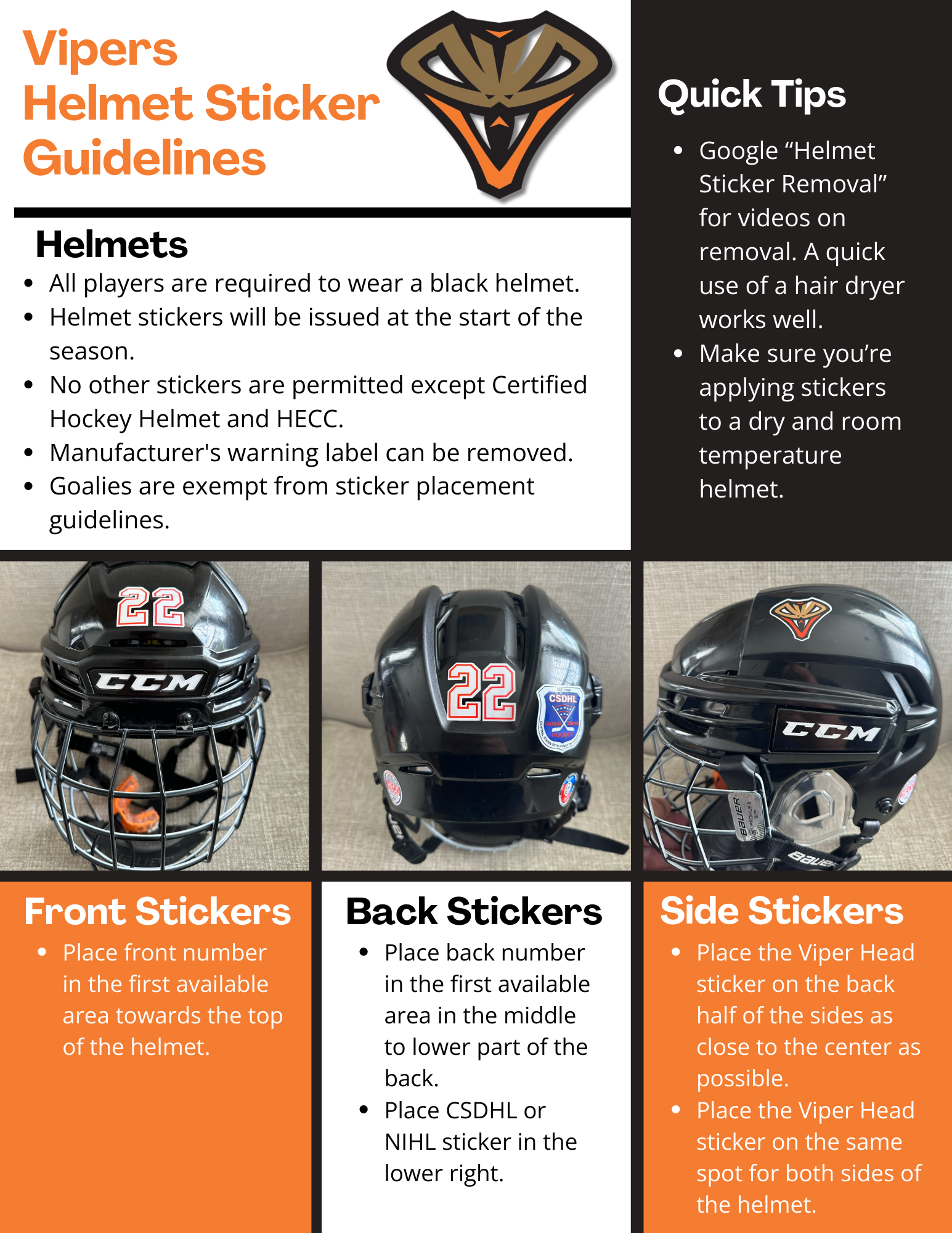 Uniform and Helmet Guidelines