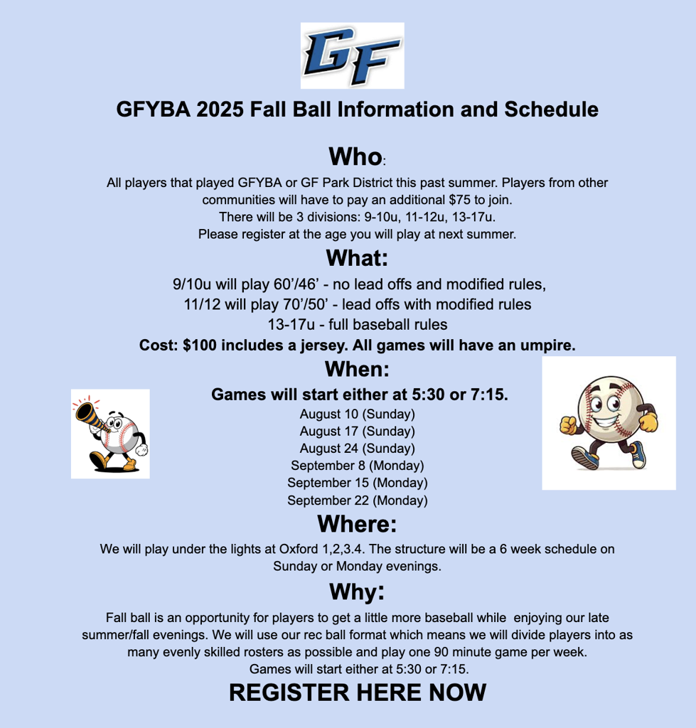 2025 FALL BALL INFORMATION