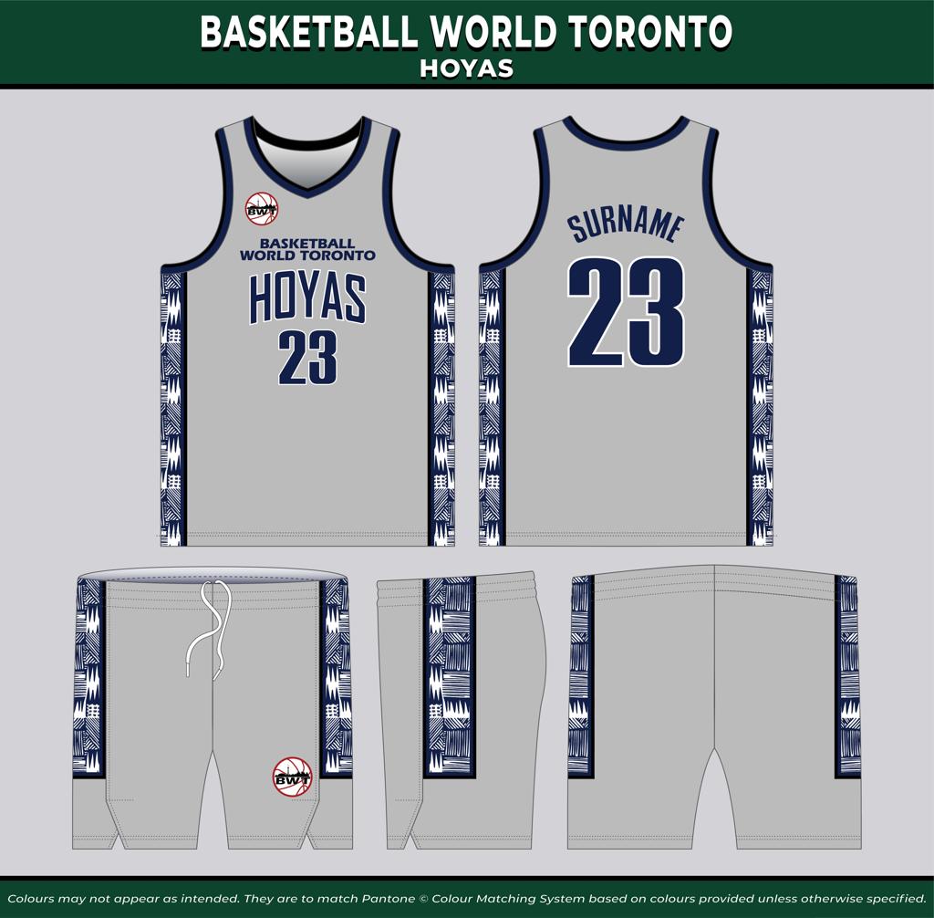 BWT Custom Jersey - Hoyas - Grey