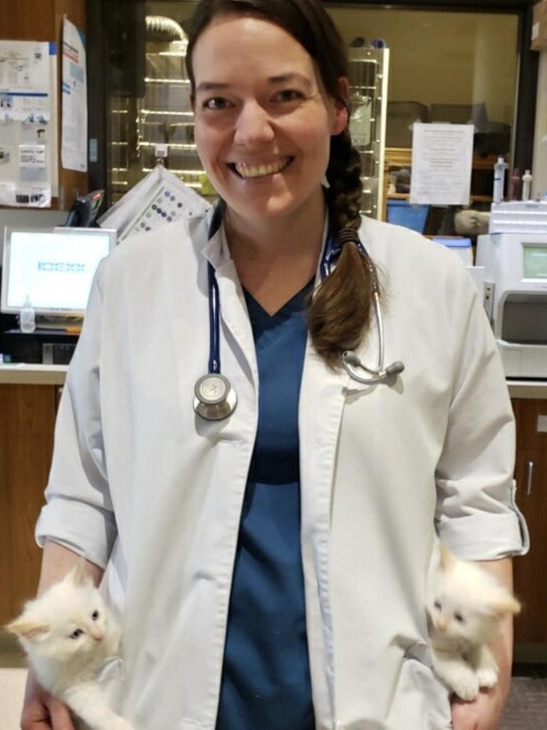 CJ with kittens in her pockets