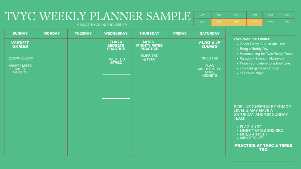 SAMPLE SCHEDULE