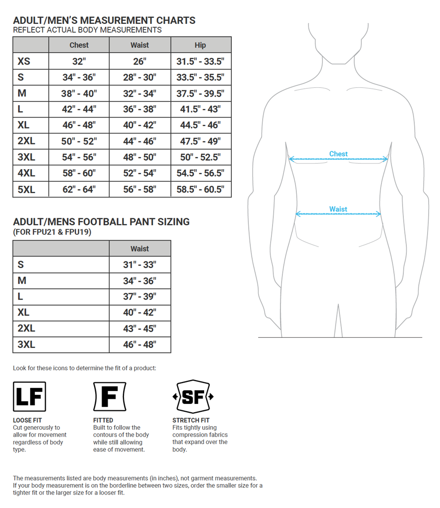 House League Uniform Sizing