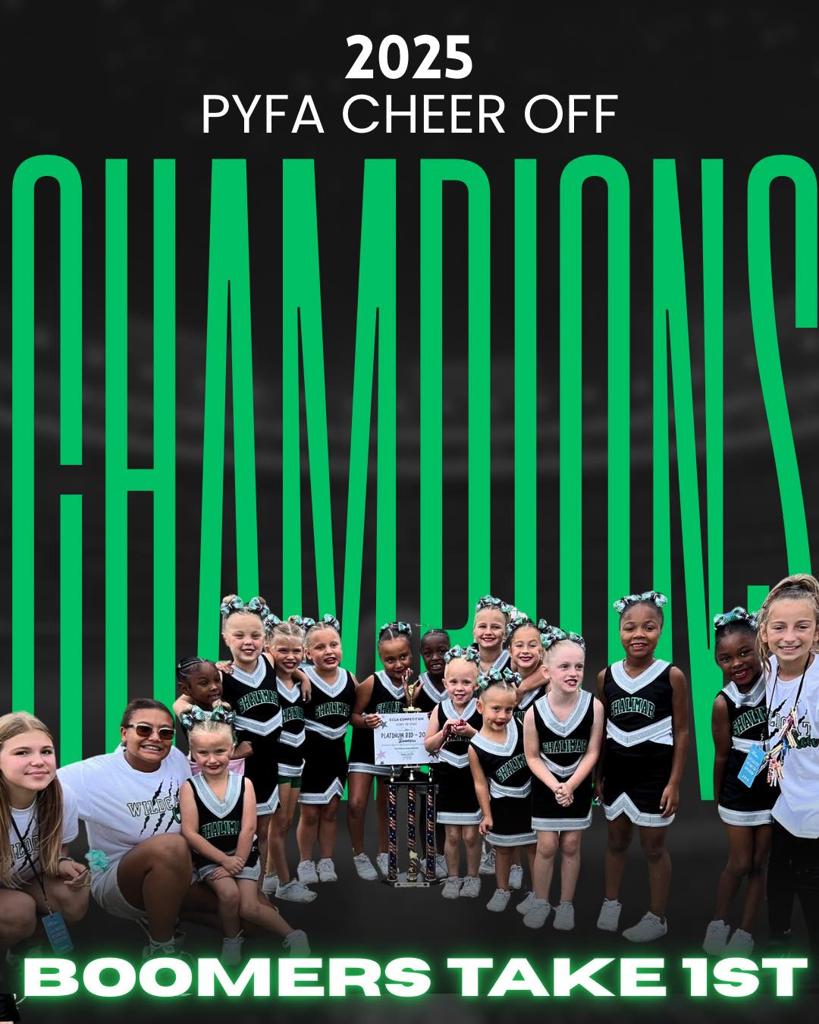 2025 PYFA Cheer Boomer Division Champions