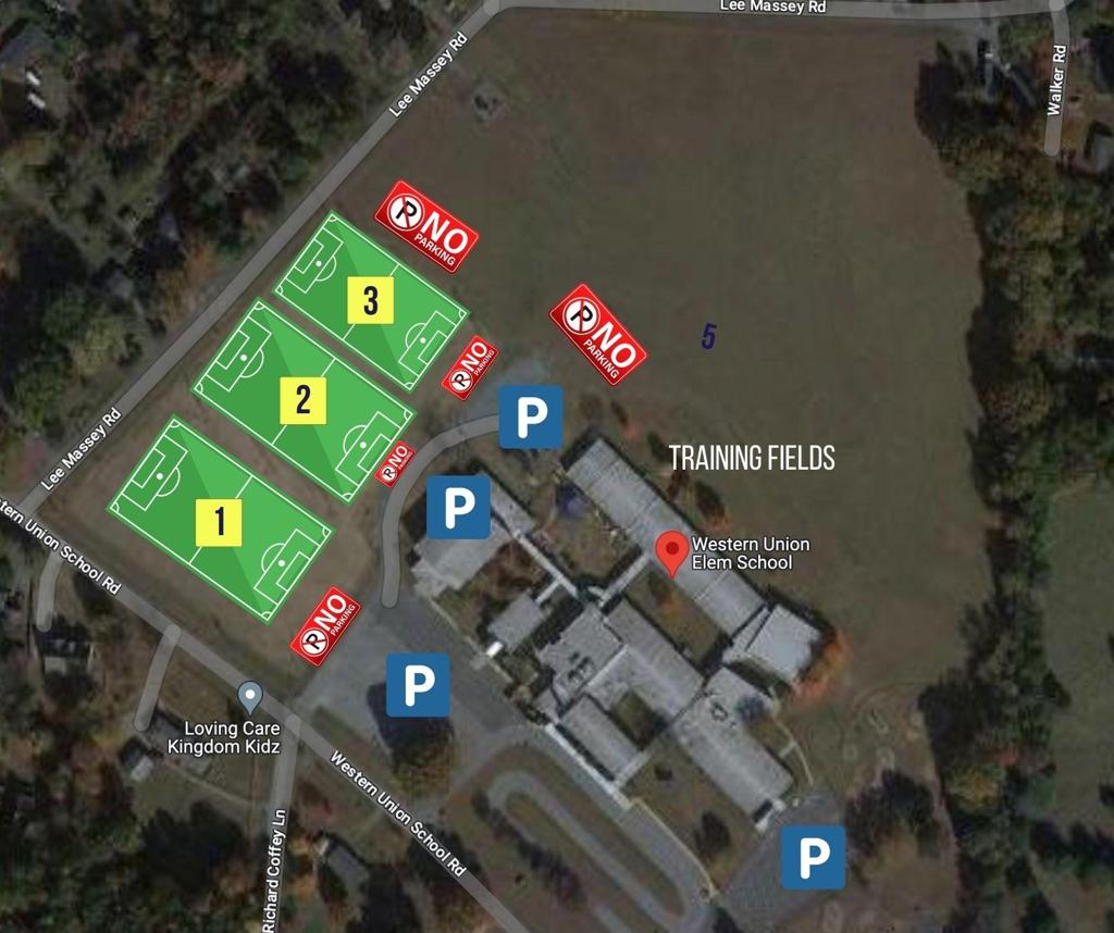 WUES Game Fields 1 & 2 (8v8) and Field 3 (7v7)