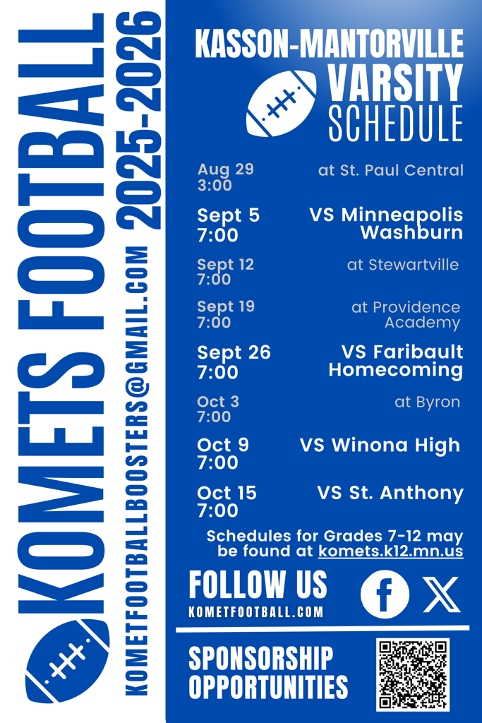 2025 Varsity Football Schedule!