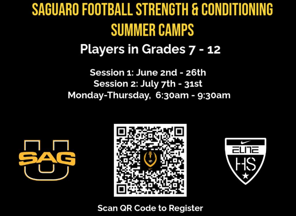 Click image or here to register: https://www.saguarofootball.com/page/show/7970508-2023-summer-weightlifting-camps