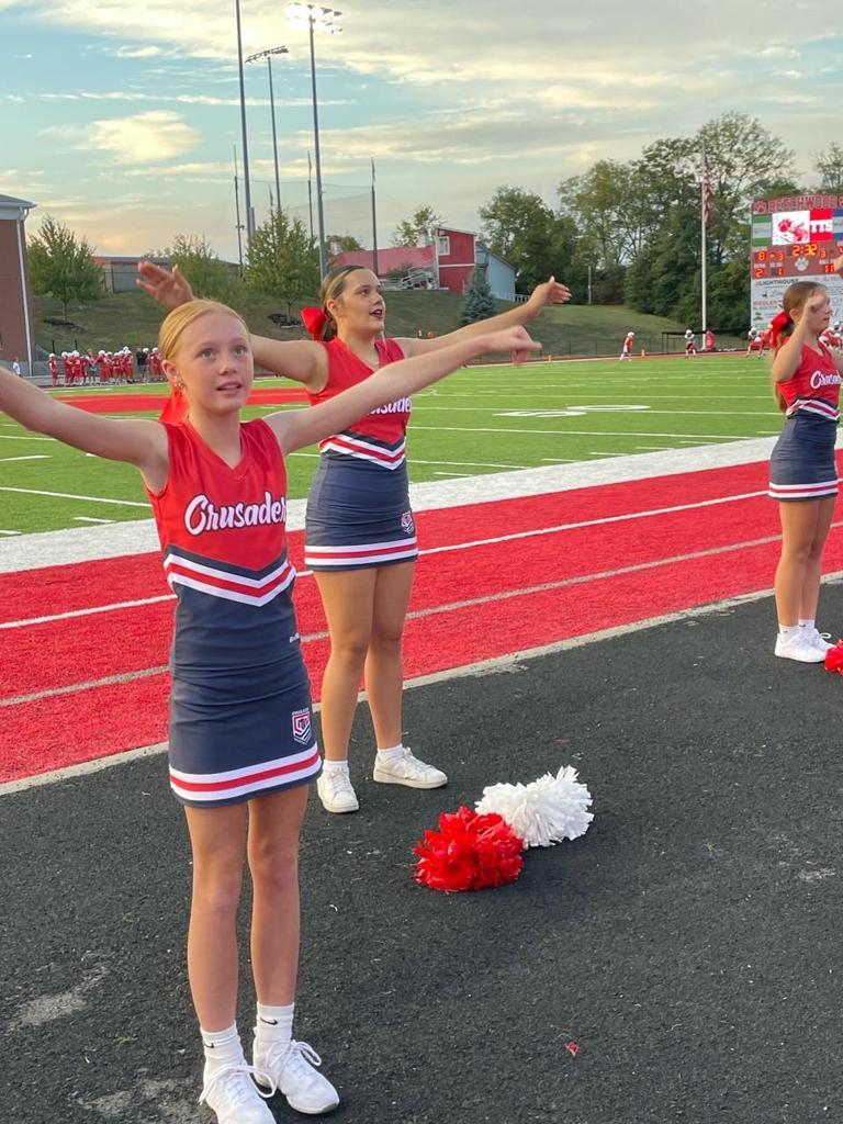 Cheerleaders cheering
