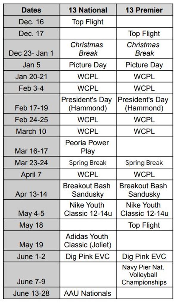 EVC Calendar 2023 24