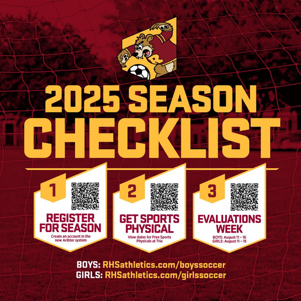 Graphic: 2025 Season Checklist: Register, Get Sports Physical Evaluations Week