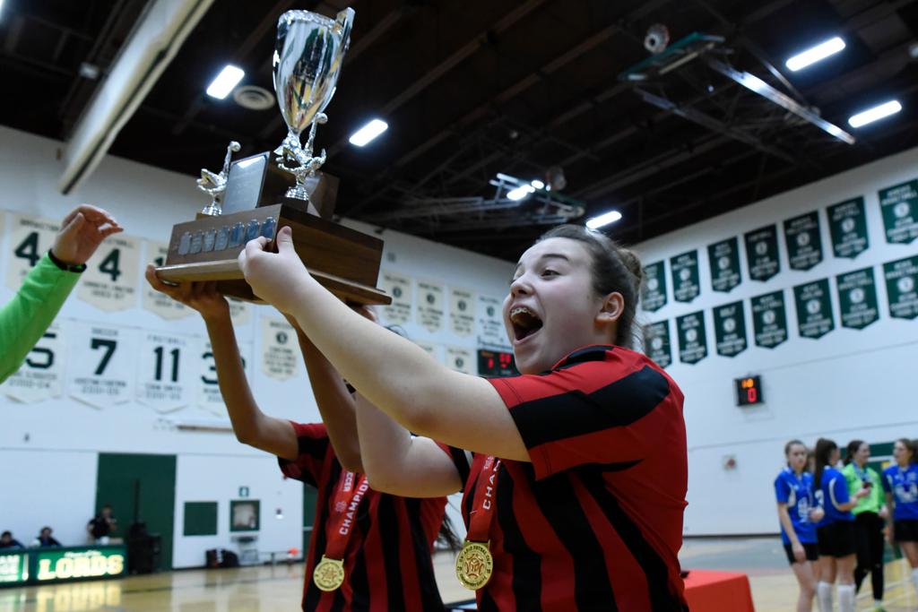 Glen Shields take home the U16 Girls Ontario Futsal Cup trophy