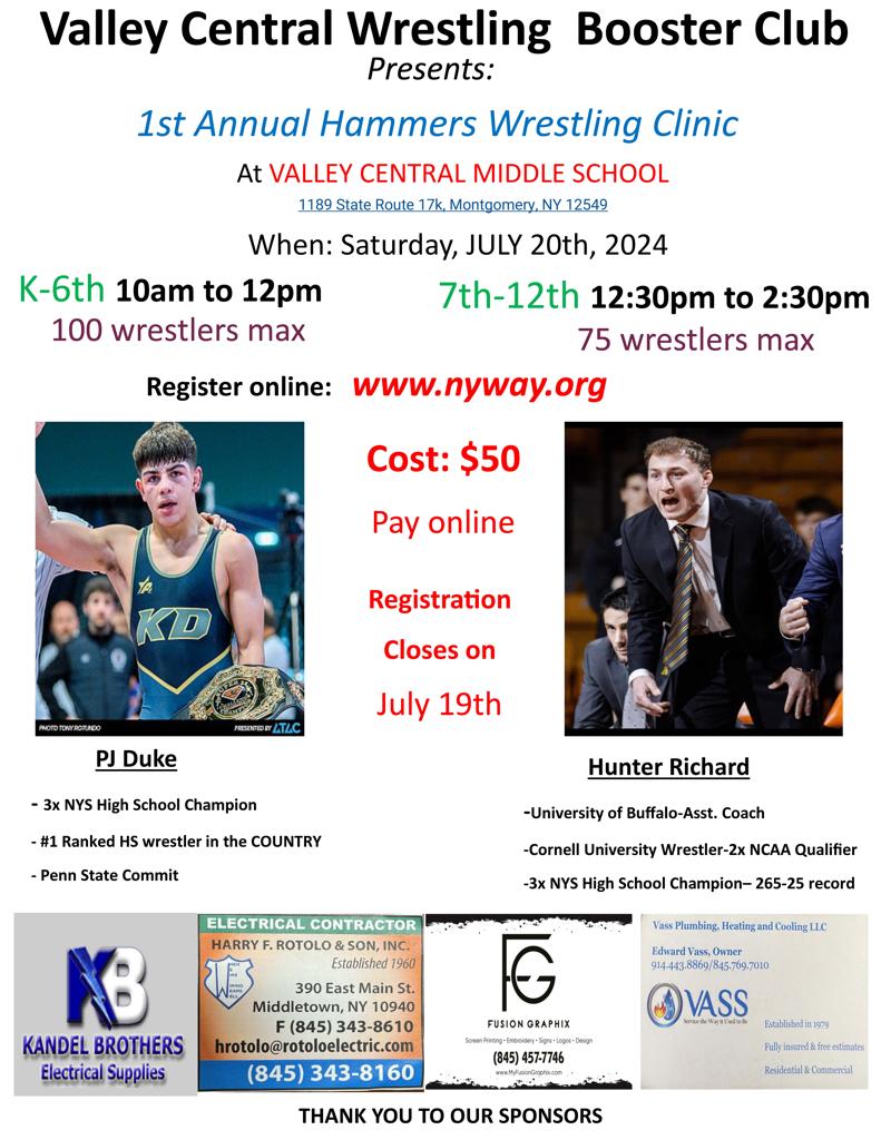 1st Annual Hammers Wrestling Clinic New York Wrestling