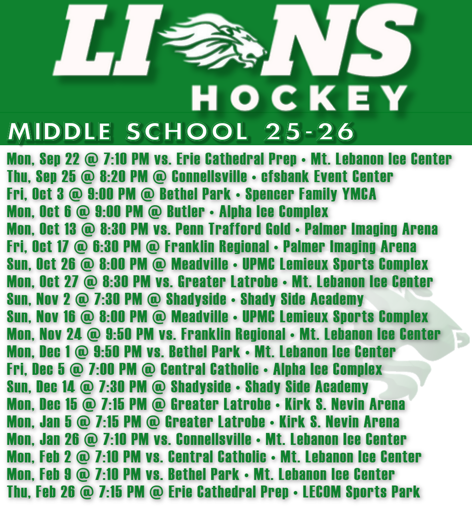 Full MS Game Schedule