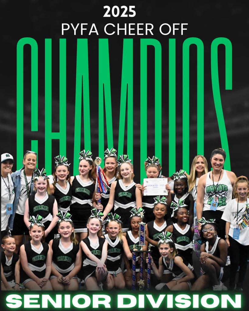 2025 PYFA Cheer Senior Division Champions and Grand Champion