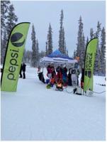 The hot dog and hot  chocolate tent in question